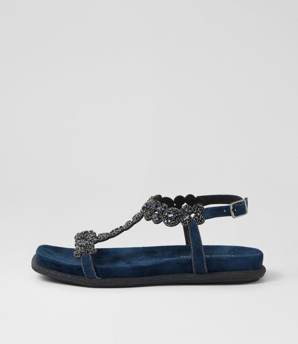 Yula Navy Suede Sandals Yula Navy Suede Sandals