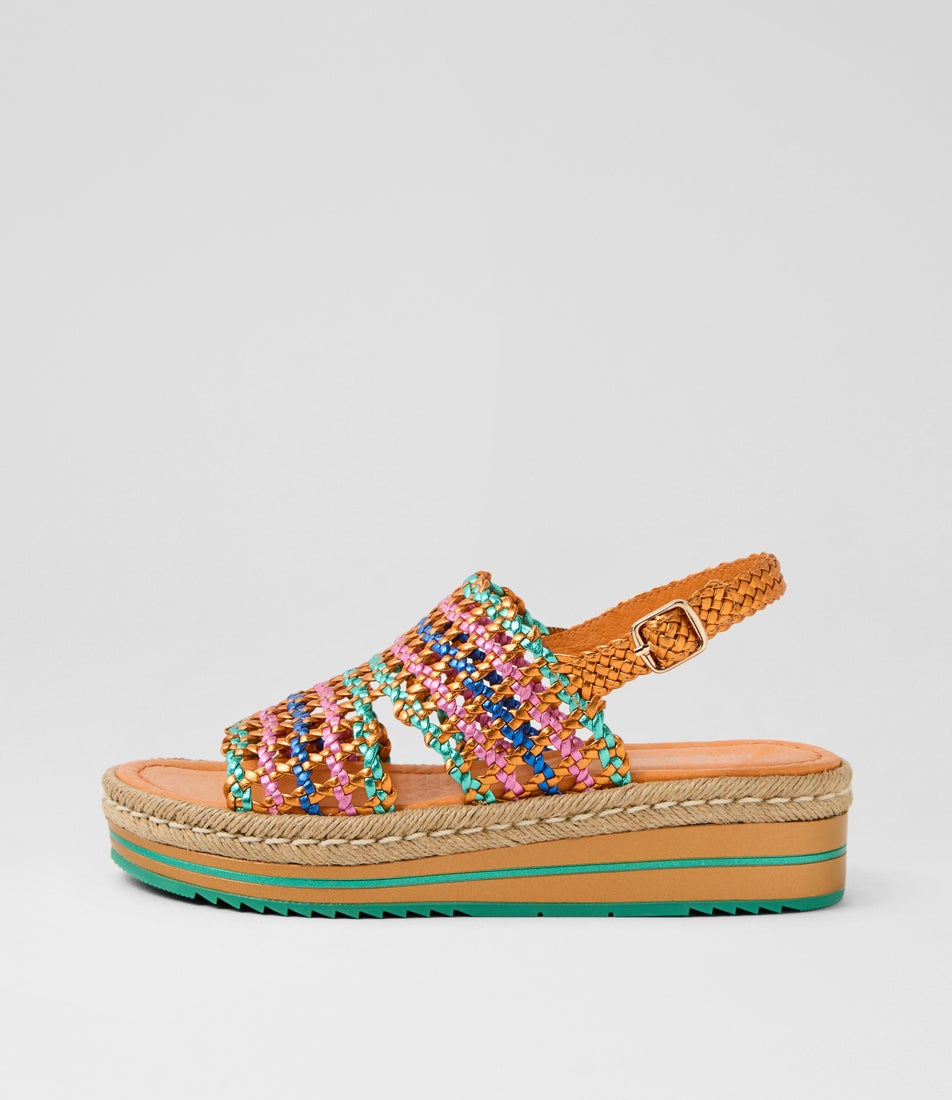Argus Bright Metallic Multi Leather Sandals