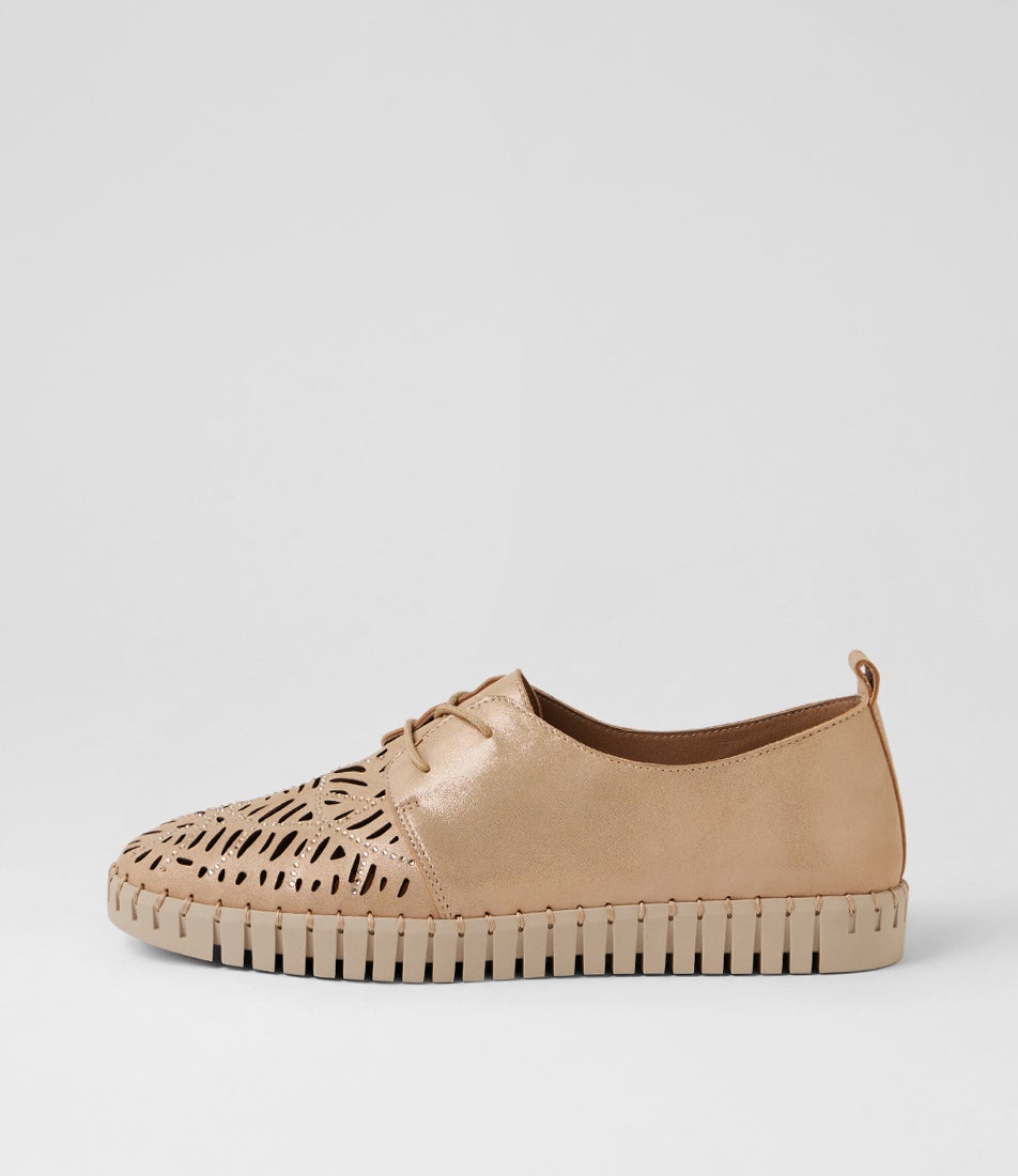 Heini Champagne Shimmer Leather Jewels Sneakers Heini Champagne Shimmer Leather Jewels Sneakers