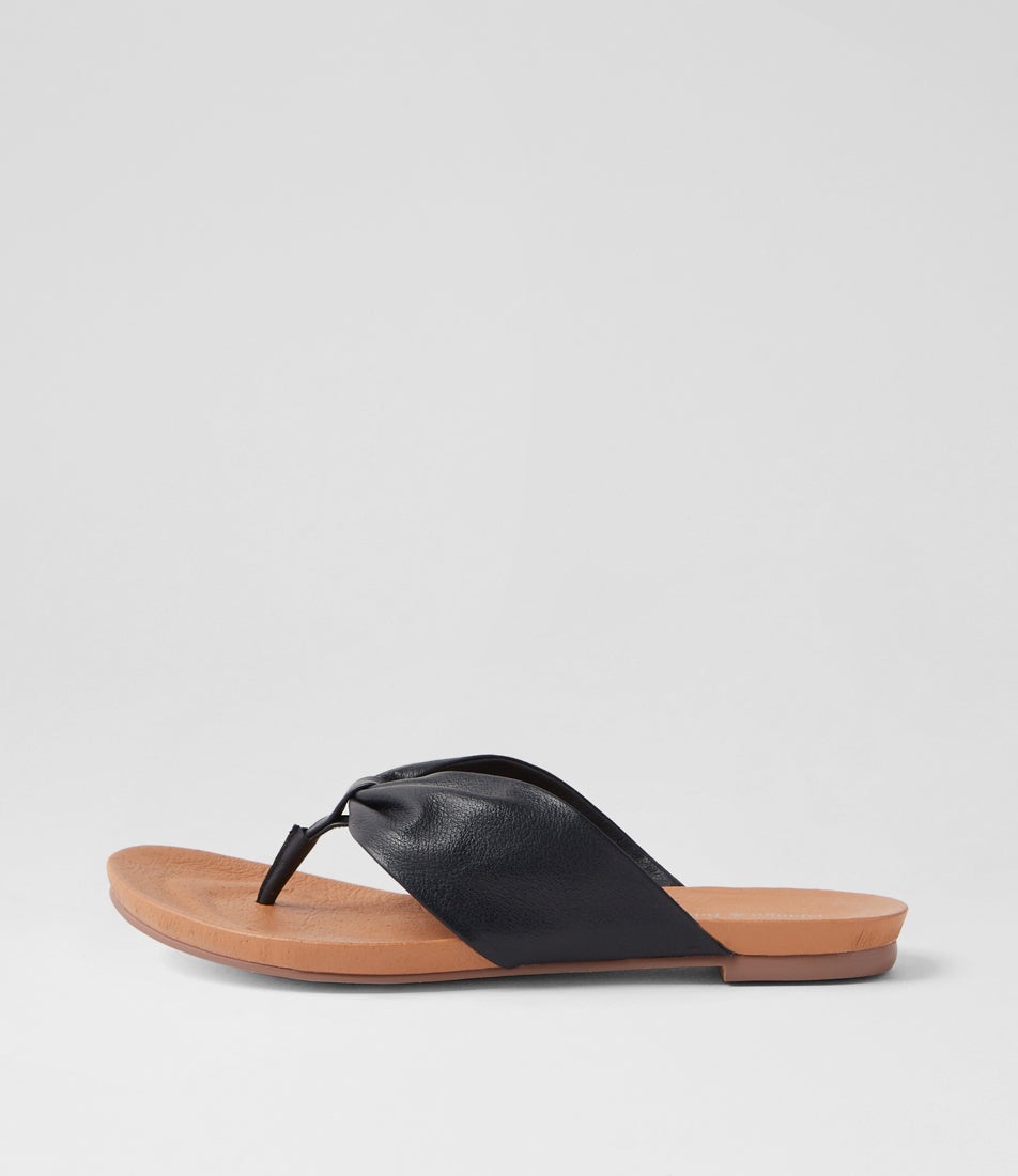 Joysy Navy Leather Thongs