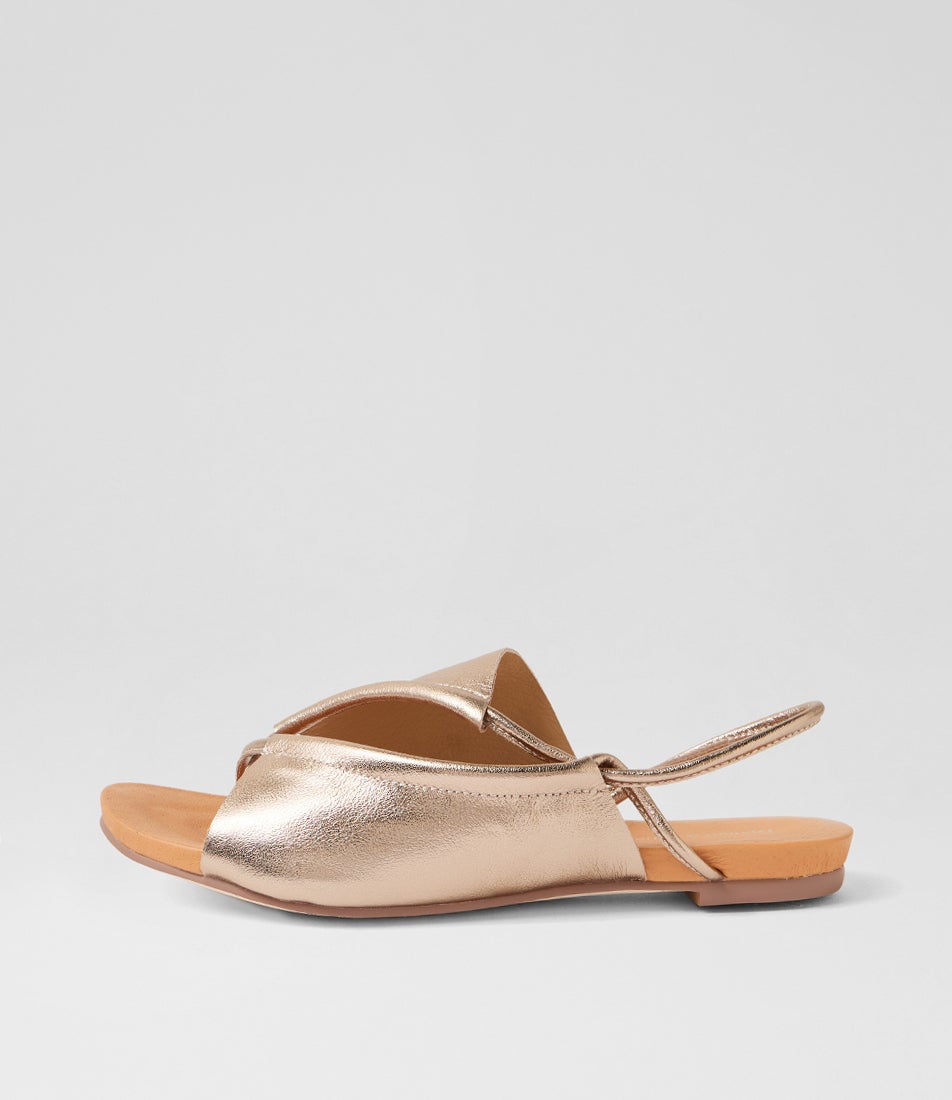 Justa Champagne Leather Sandals Justa Champagne Leather Sandals