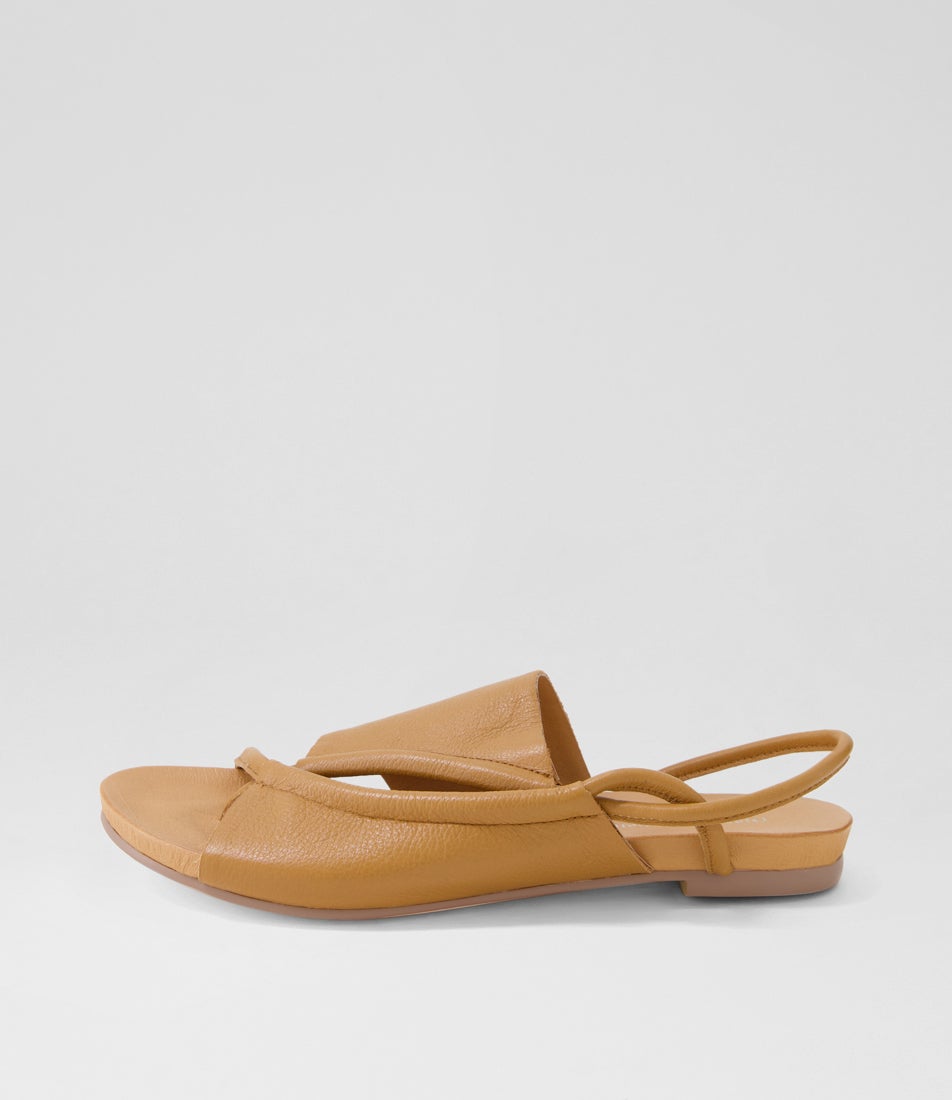 Justa Dark Tan Leather Sandals