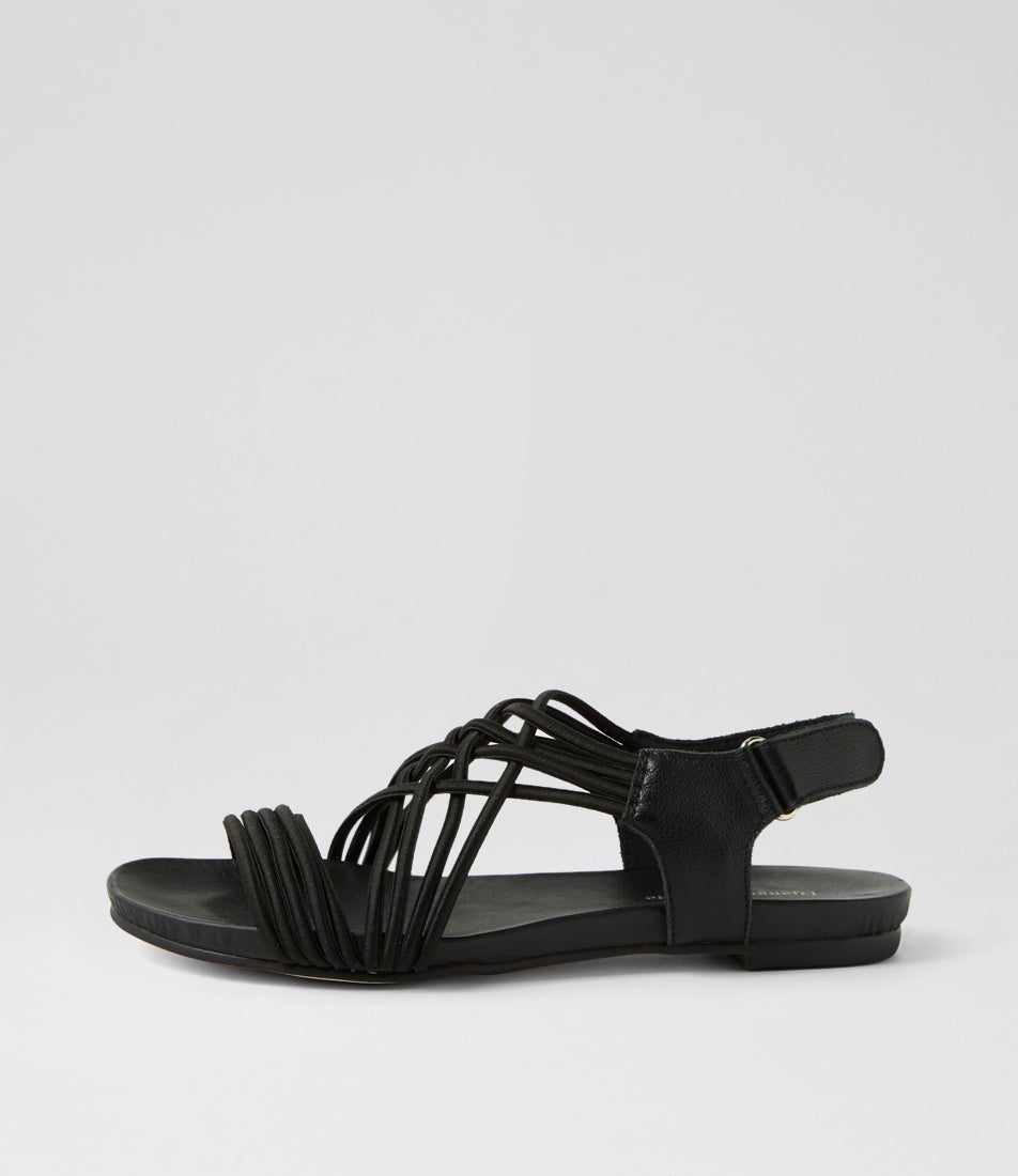 Jadel Black Elastic Leather Sandals Jadel Black Elastic Leather Sandals