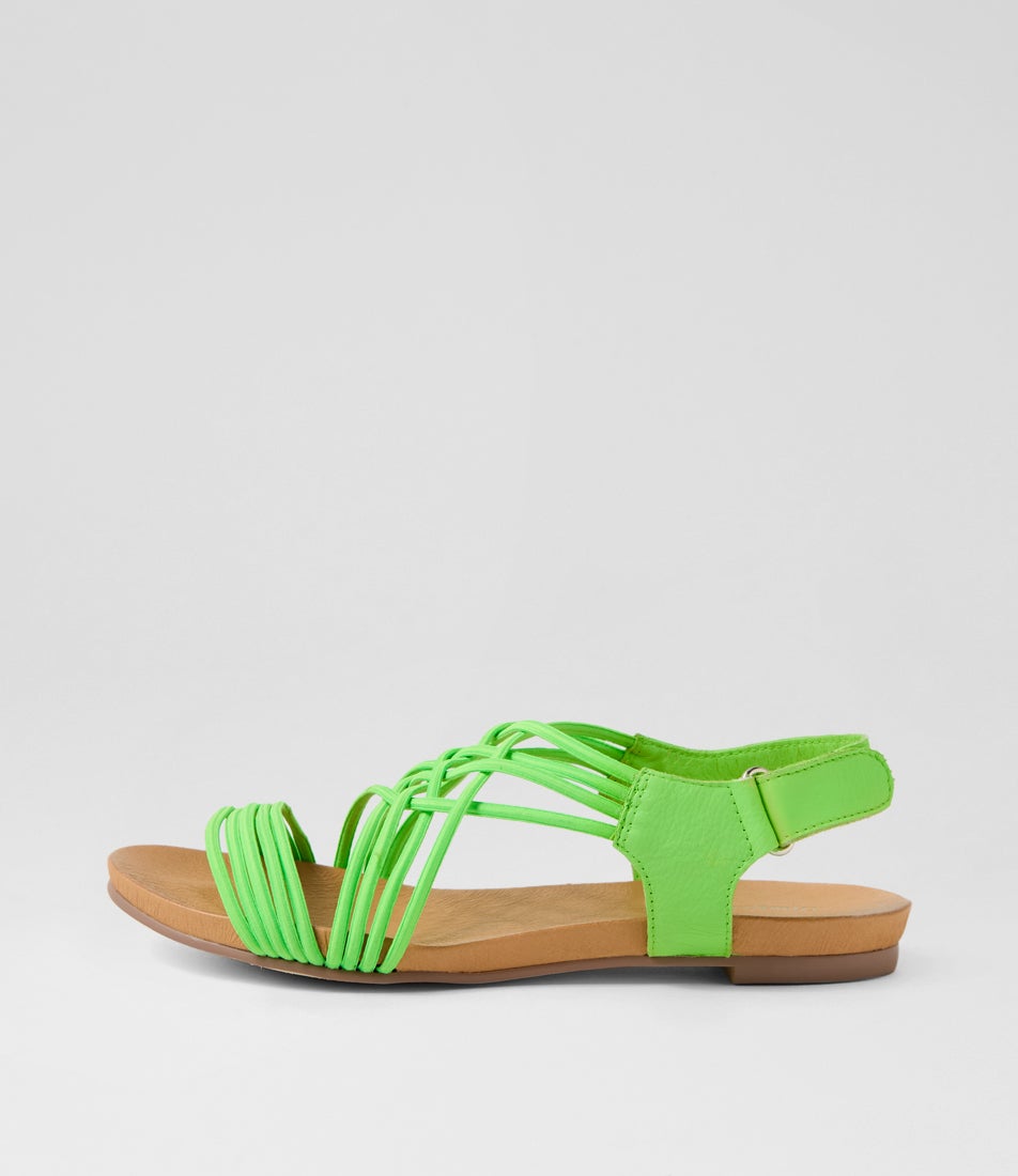 Jadel Lime Elastic Leather Sandals Jadel Lime Elastic Leather Sandals