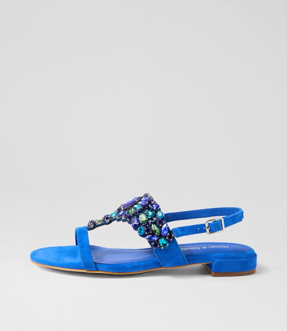 Lacoya Cobalt Light Multi Suede Sandals Lacoya Cobalt Light Multi Suede Sandals
