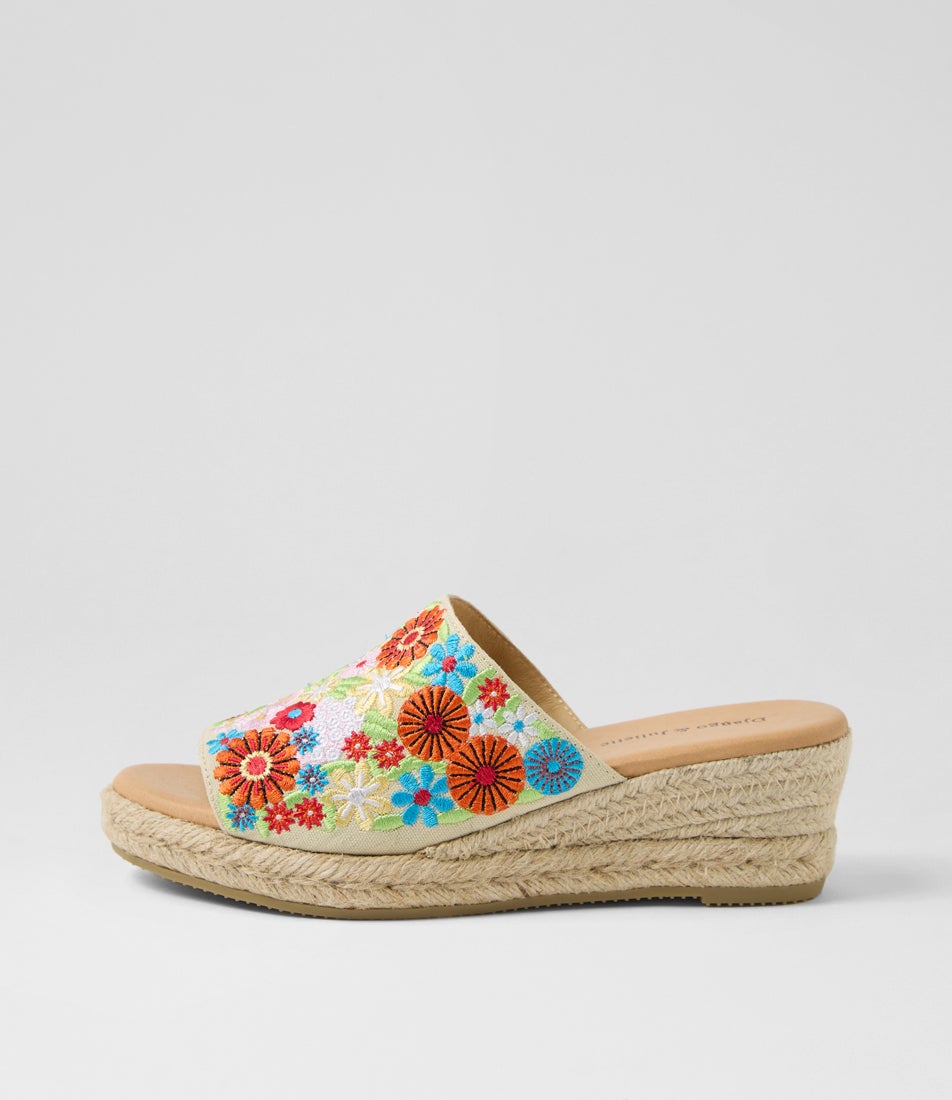 Sylena Flower Embroidery Multi Sandals Sylena Flower Embroidery Multi Sandals
