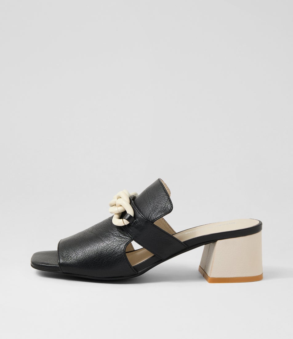 Fresley Black Ivory Leather Sandals Fresley Black Ivory Leather Sandals