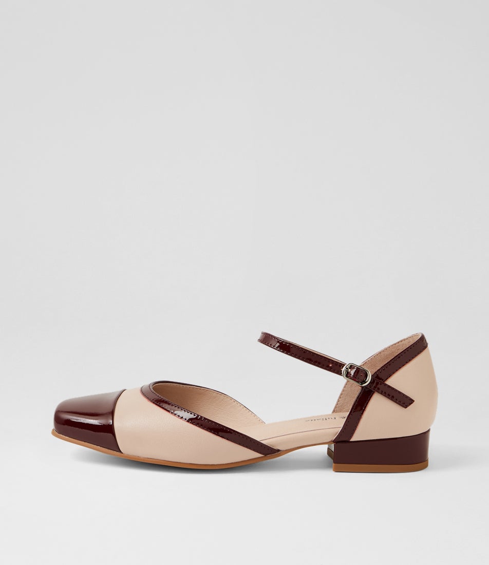 Braam Burgundy Nude Patent Leather Heels Braam Burgundy Nude Patent Leather Heels