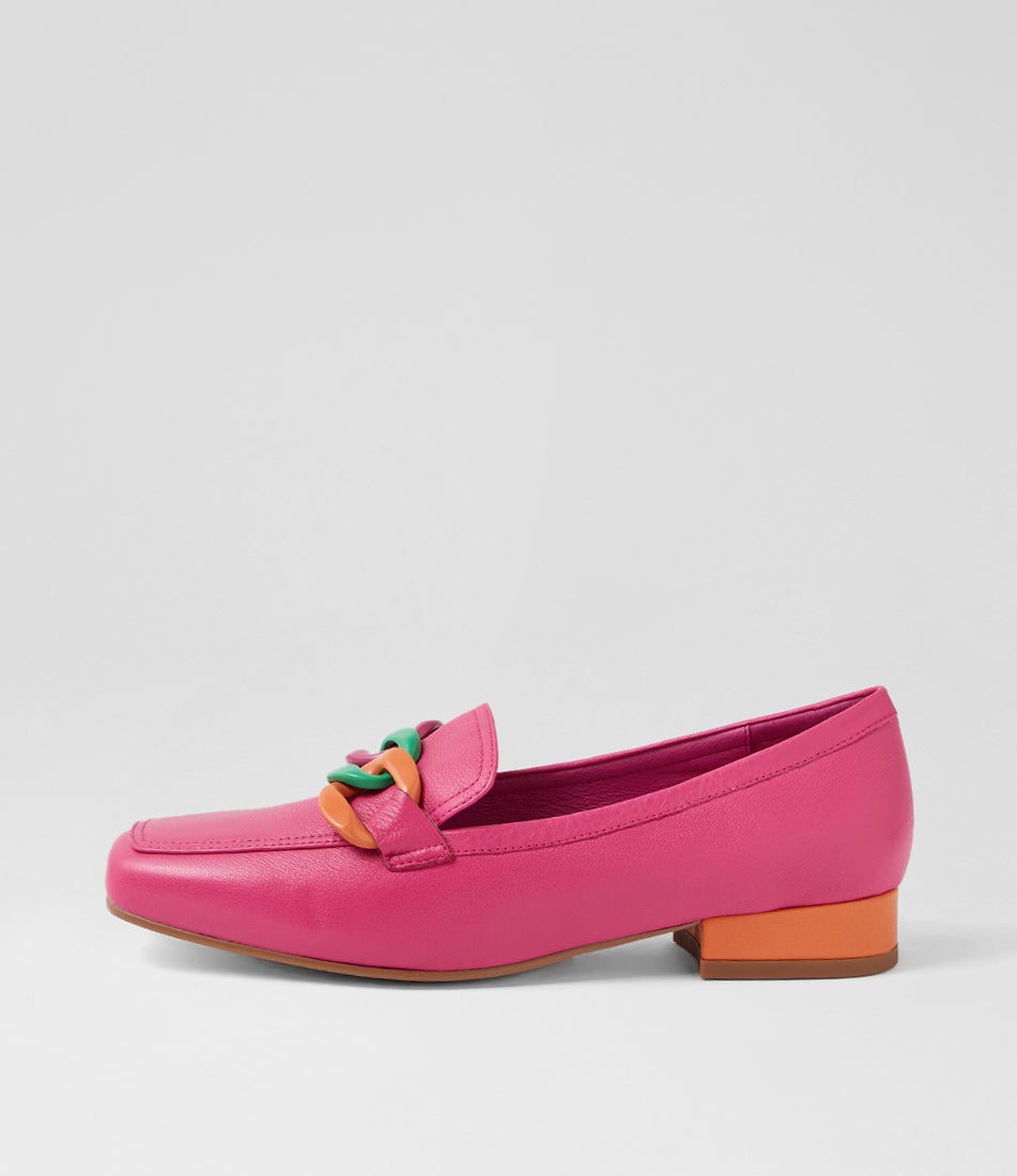 Boosta Fuchsia Leather Heels