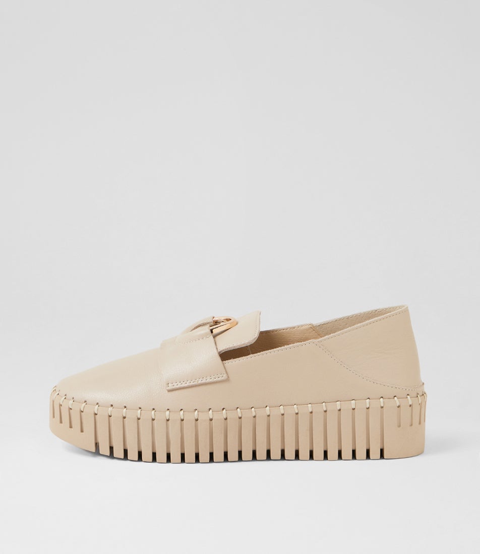 Burbanks Almond Leather Flat Shoes Burbanks Almond Leather Flat Shoes
