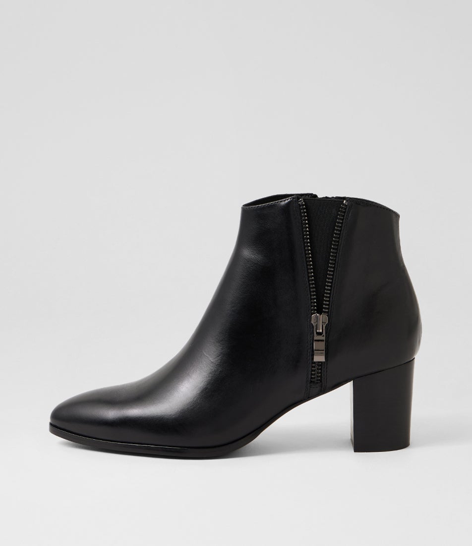 Bentonn Black Leather Ankle Boots Bentonn Black Leather Ankle Boots