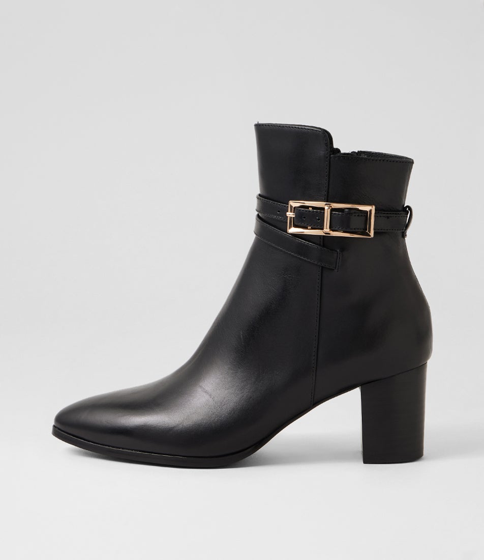 Blida Black Leather Ankle Boots Blida Black Leather Ankle Boots