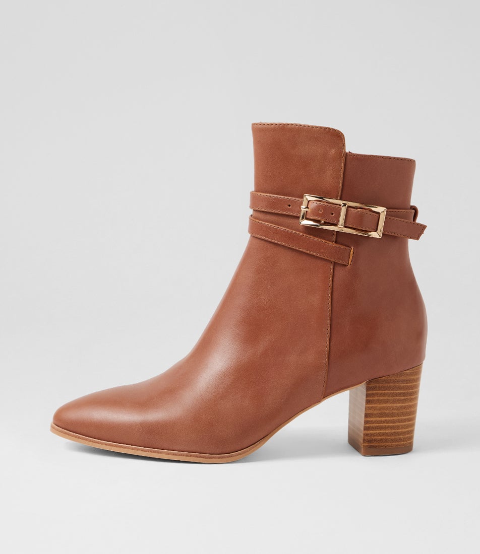 Blida New Cognac Natural Leather Ankle Boots Blida New Cognac Natural Leather Ankle Boots