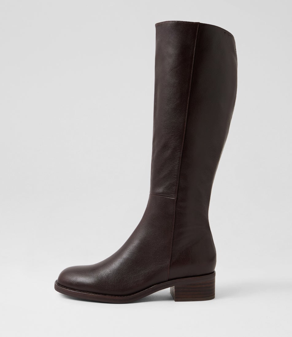 Crosbie Choc Leather Knee High Boots Crosbie Choc Leather Knee High Boots