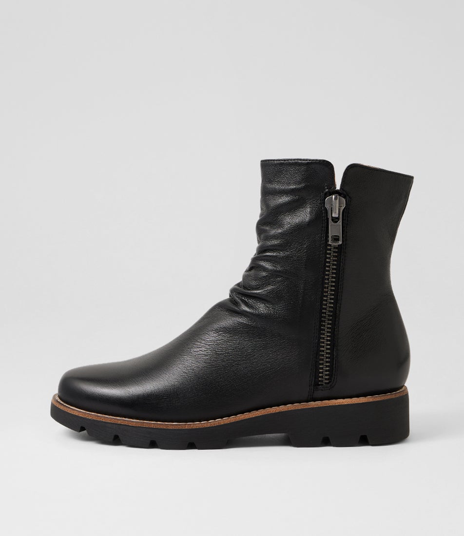 Dixeya Black Leather Ankle Boots Dixeya Black Leather Ankle Boots