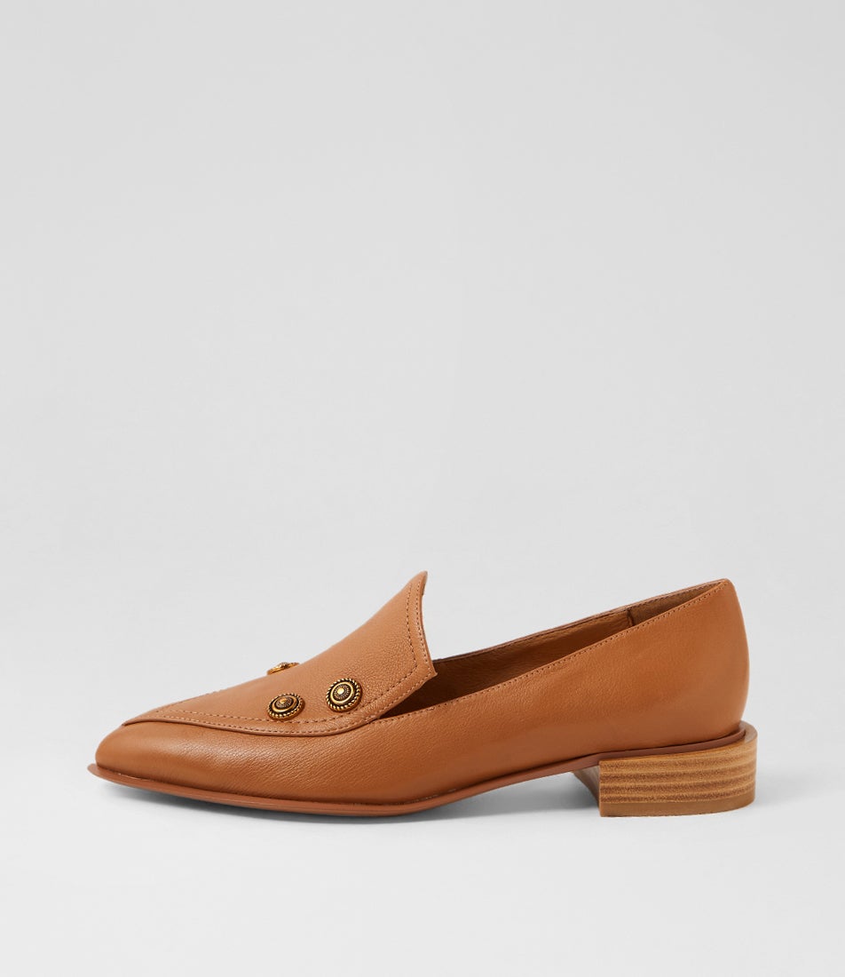 Emblas Dark Tan Leather Loafers