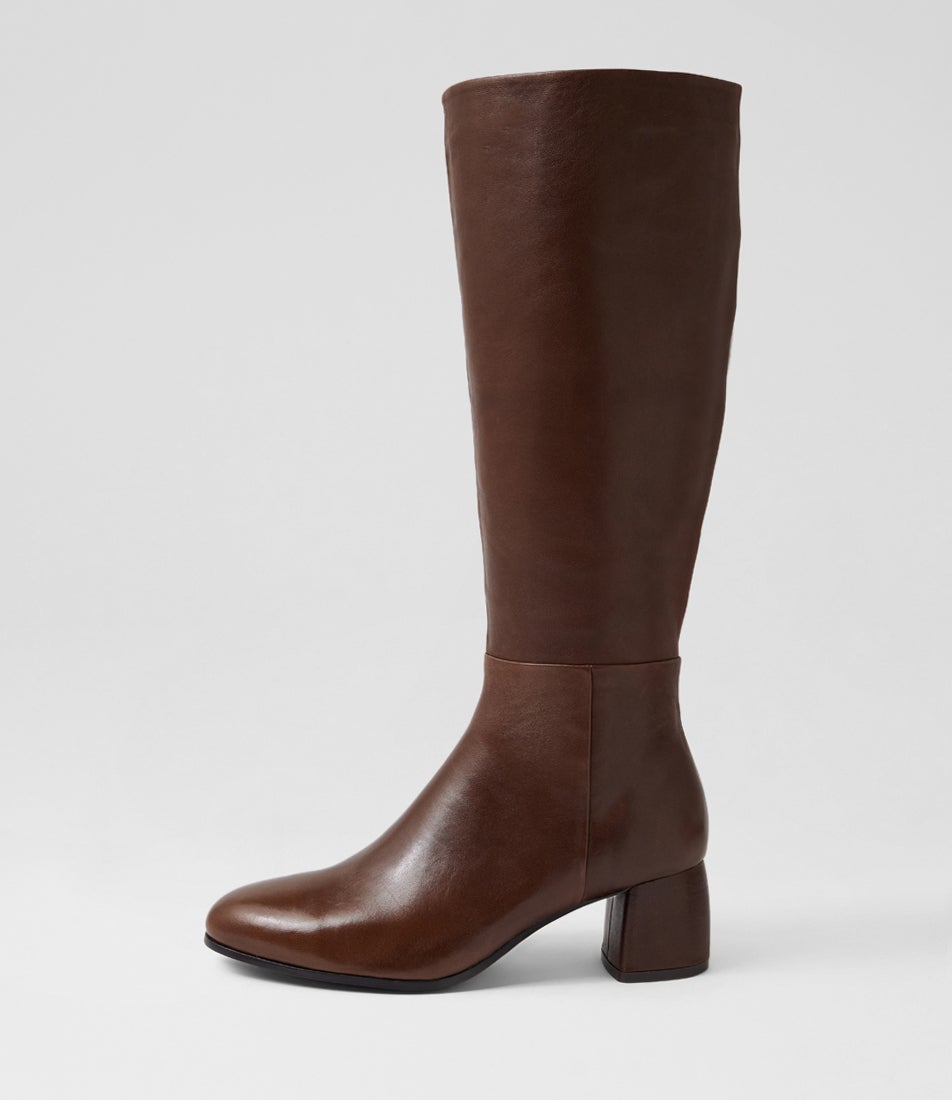 Felman Cocoa Leather Knee High Boots