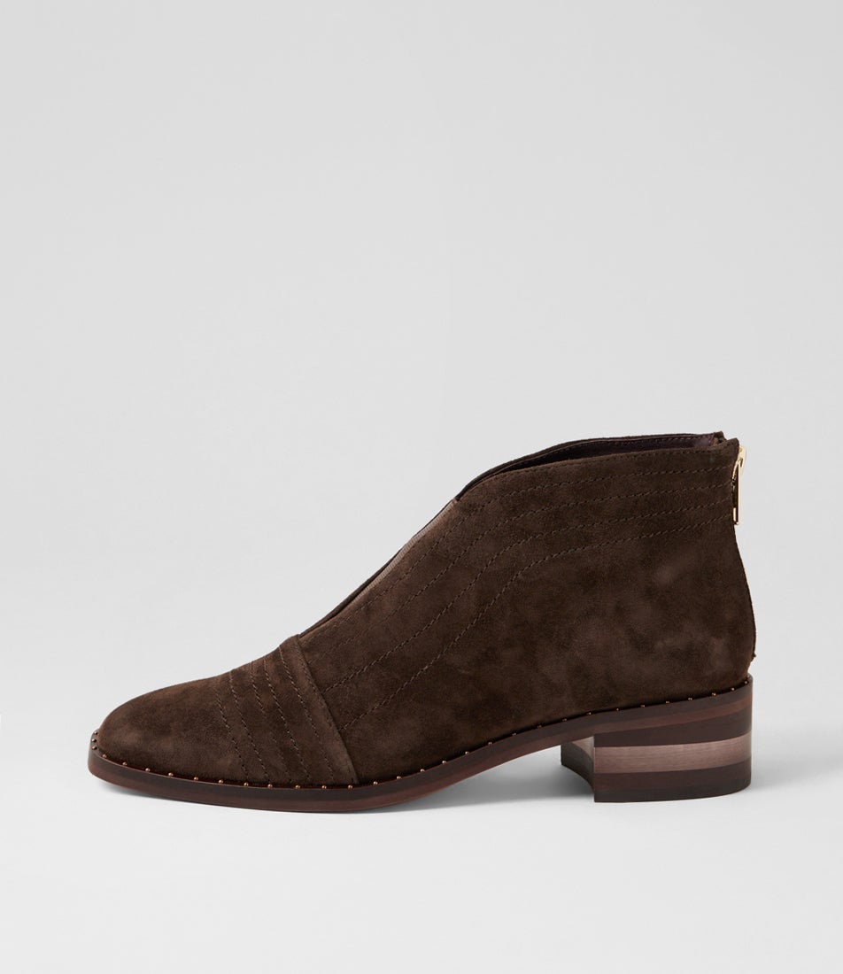 Faradays Choc Bronze Suede Elastic Ankle Boots Faradays Choc Bronze Suede Elastic Ankle Boots