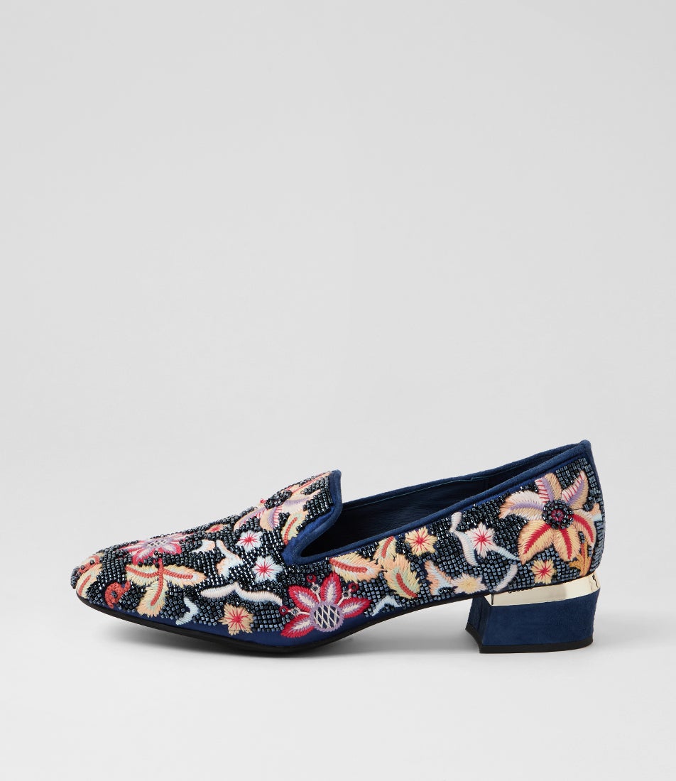 Gelisha Navy Leather Loafers Gelisha Navy Leather Loafers