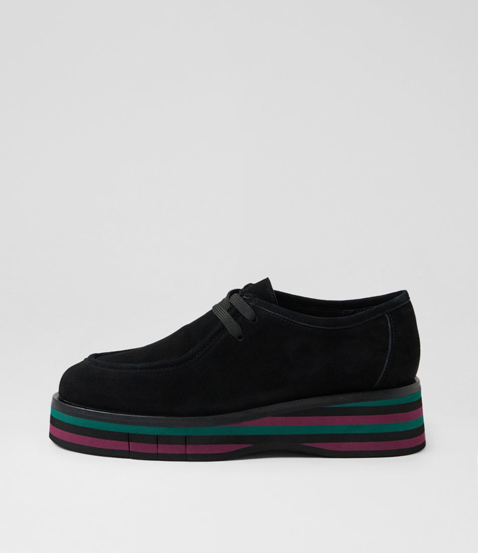 Gnota Black Forest Multi Suede Lace Up Flats