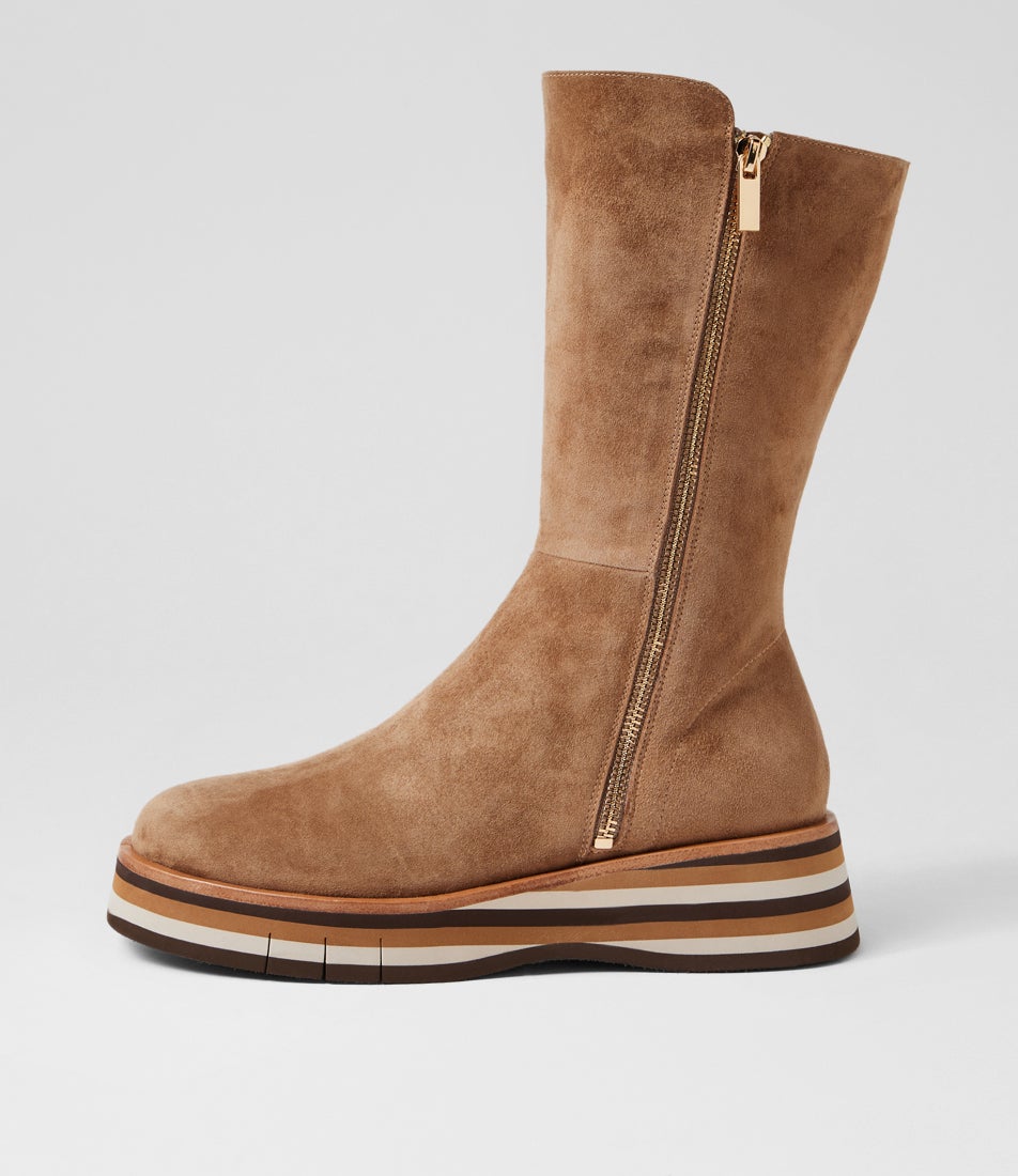 Golley Light Choc Tan Multi Suede Calf Boots Golley Light Choc Tan Multi Suede Calf Boots