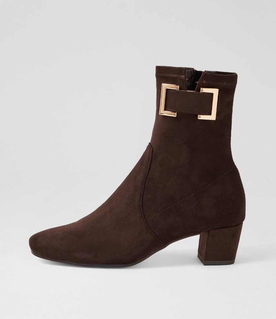 Hariss Choc Stretch Microsuede Ankle Boots Hariss Choc Stretch Microsuede Ankle Boots