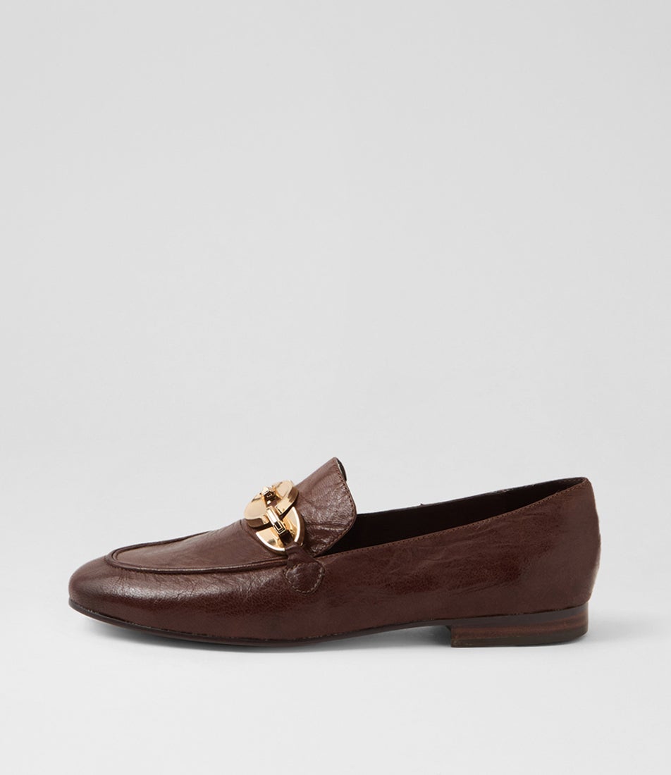 Ilysa Choc Polish Leather Loafers Ilysa Choc Polish Leather Loafers