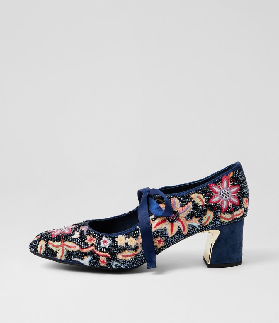 Jianne Navy Leather Heels Jianne Navy Leather Heels