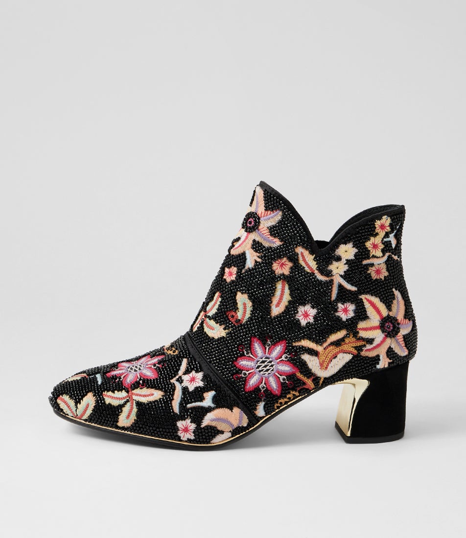 Jikes Black Multi Ankle Boots Jikes Black Multi Ankle Boots