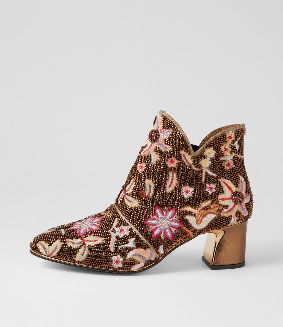 Jikes Bronze Multi Ankle Boots