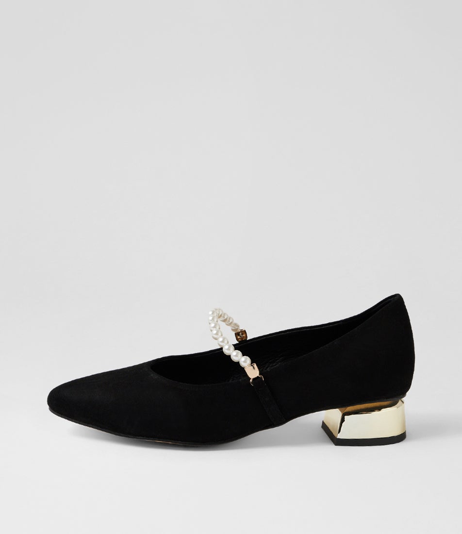 Jillies Black Suede Flat Shoes
