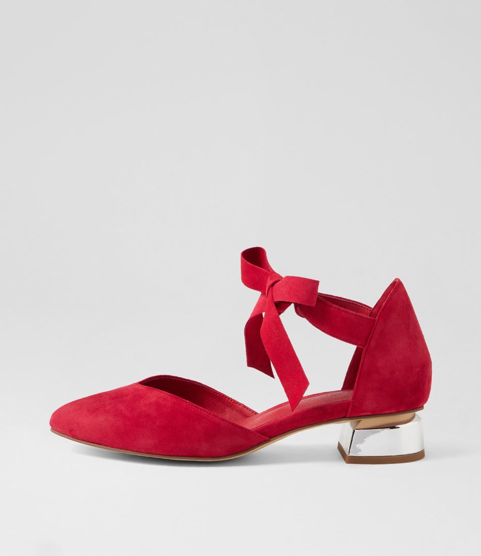 Jeau Red Suede Flat Shoes