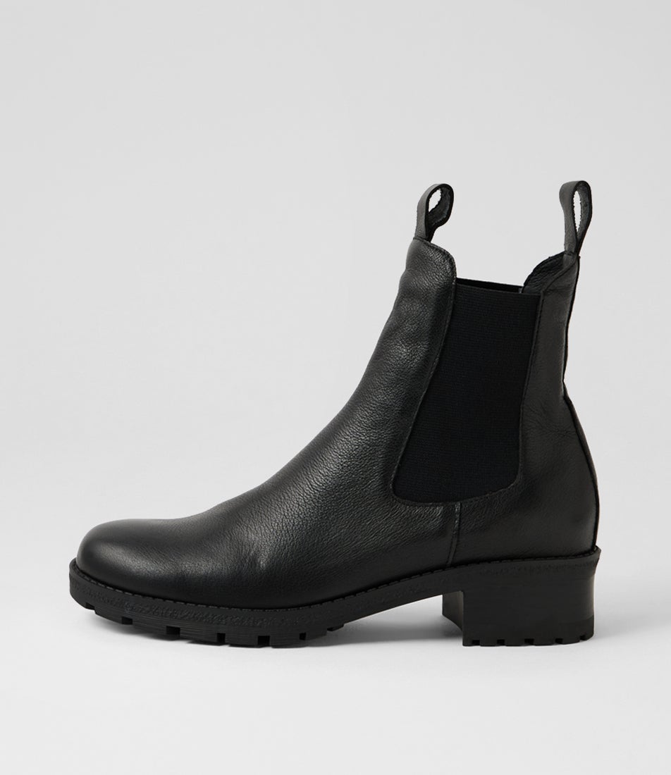 Medgar Black Leather Chelsea Boots