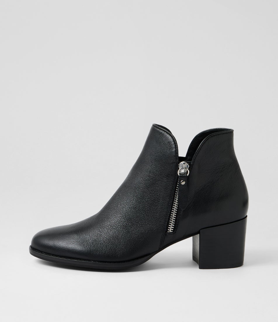 Mitysue Black Leather Ankle Boots Mitysue Black Leather Ankle Boots
