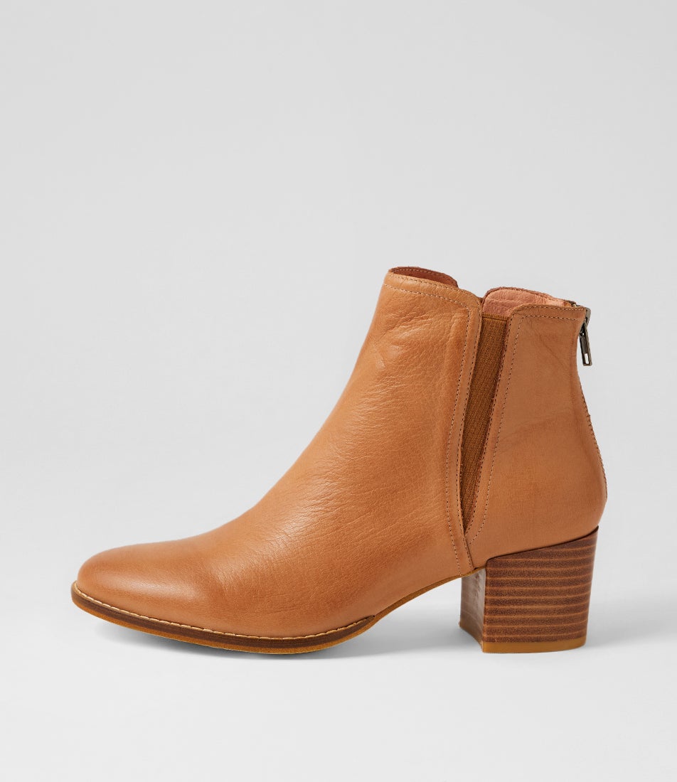 Merils Dark Tan Leather Ankle Boots Merils Dark Tan Leather Ankle Boots