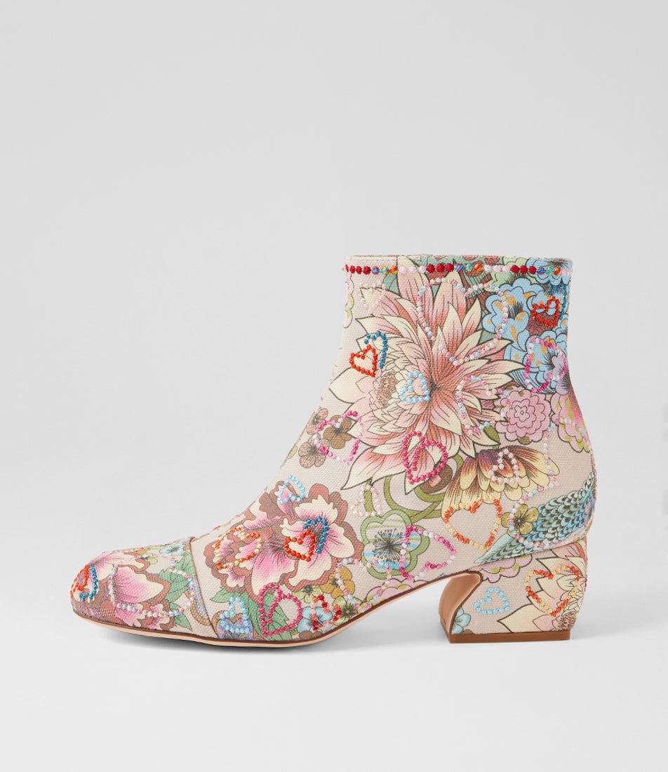 Rolles Nude Leather Ankle Boots