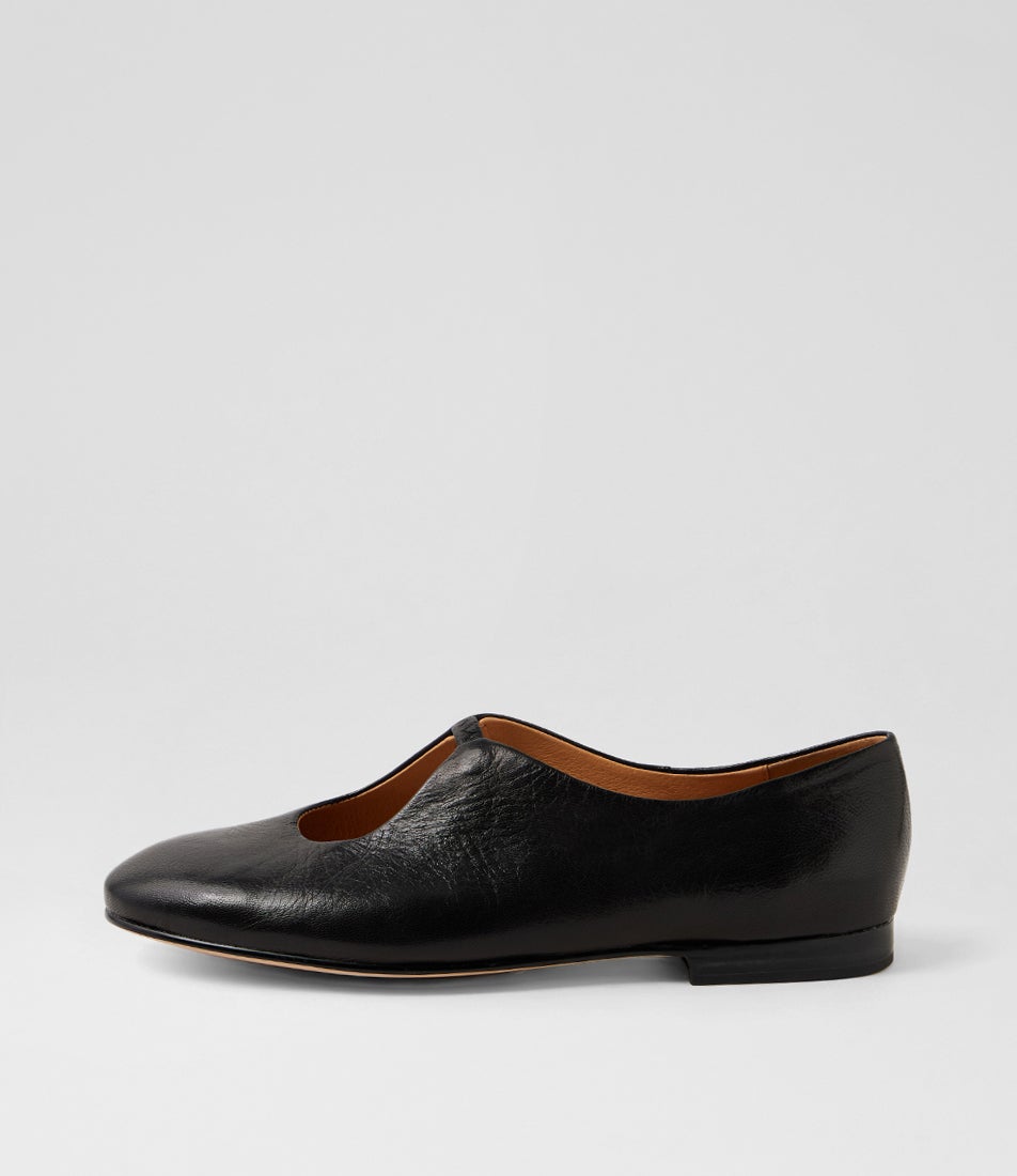 Ulra Black Polish Leather Flat Shoes Ulra Black Polish Leather Flat Shoes