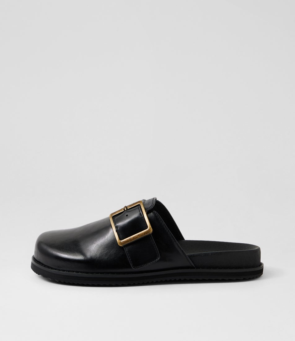 Zilten Black Leather Mules