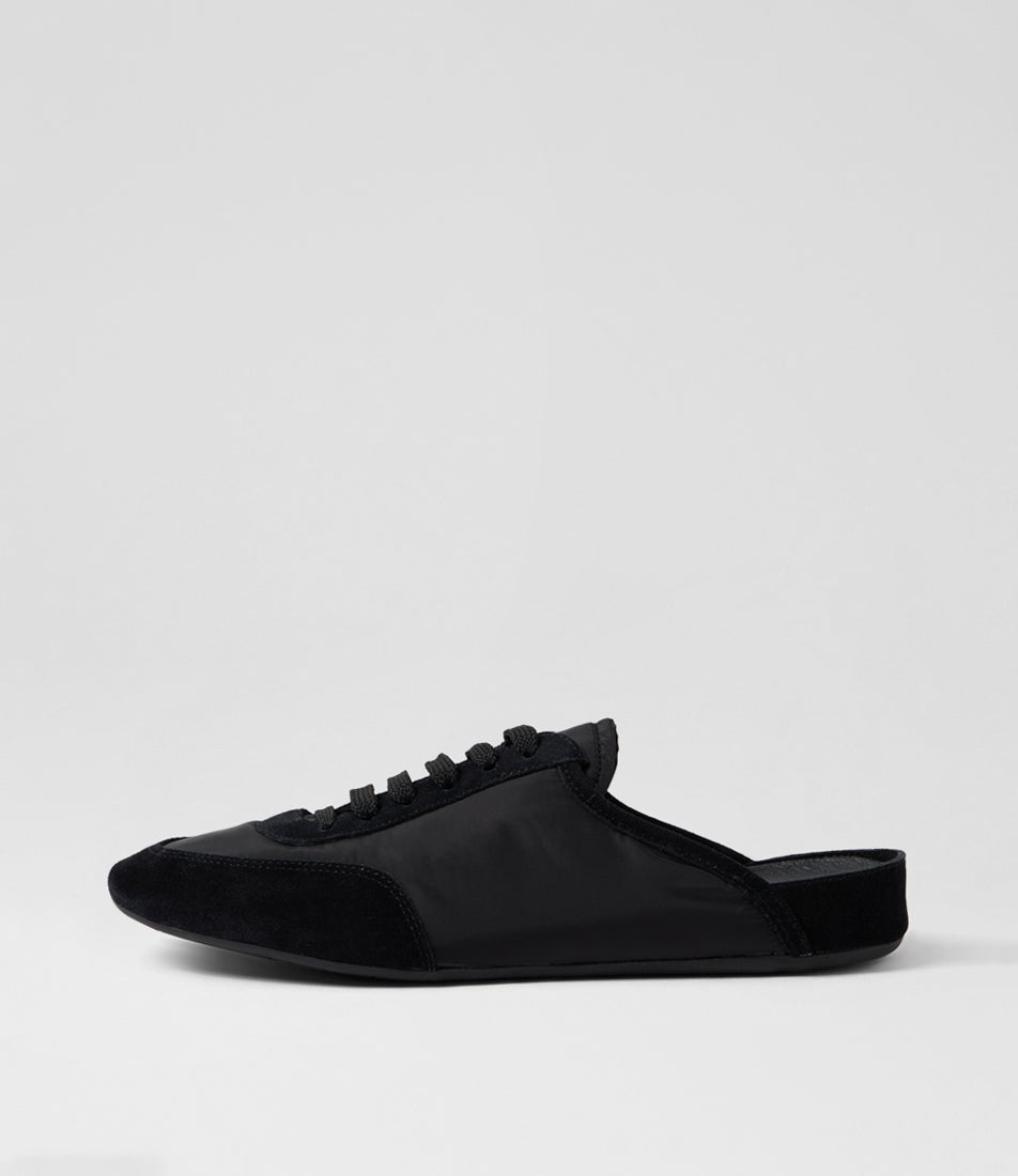 Bronkie Black Suede Fabric Flat Shoes