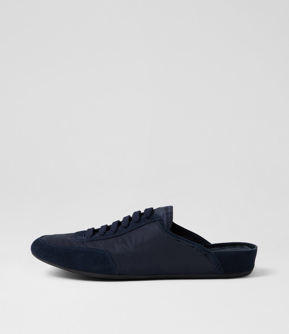 Bronkie Navy Suede Fabric Flat Shoes Bronkie Navy Suede Fabric Flat Shoes