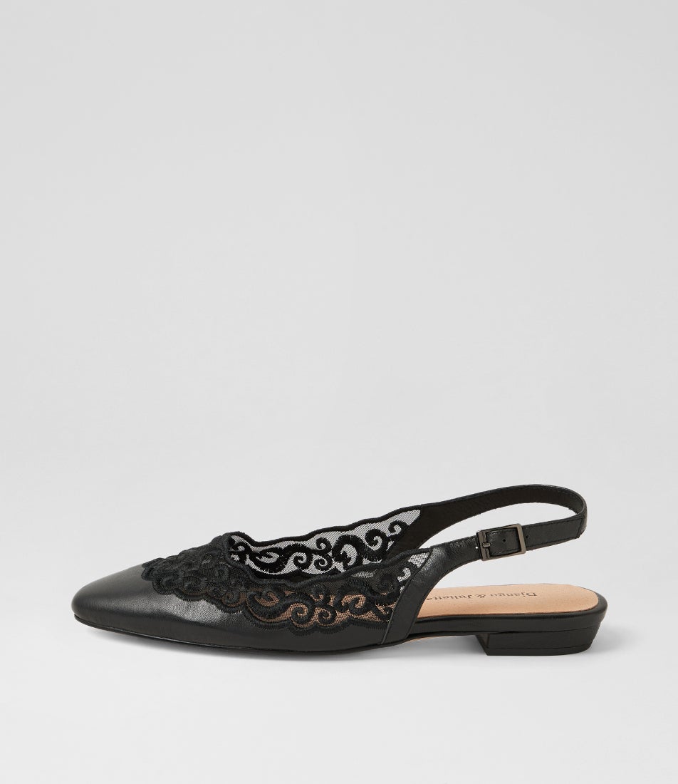 Ardine Black Leather Slingbacks Ardine Black Leather Slingbacks