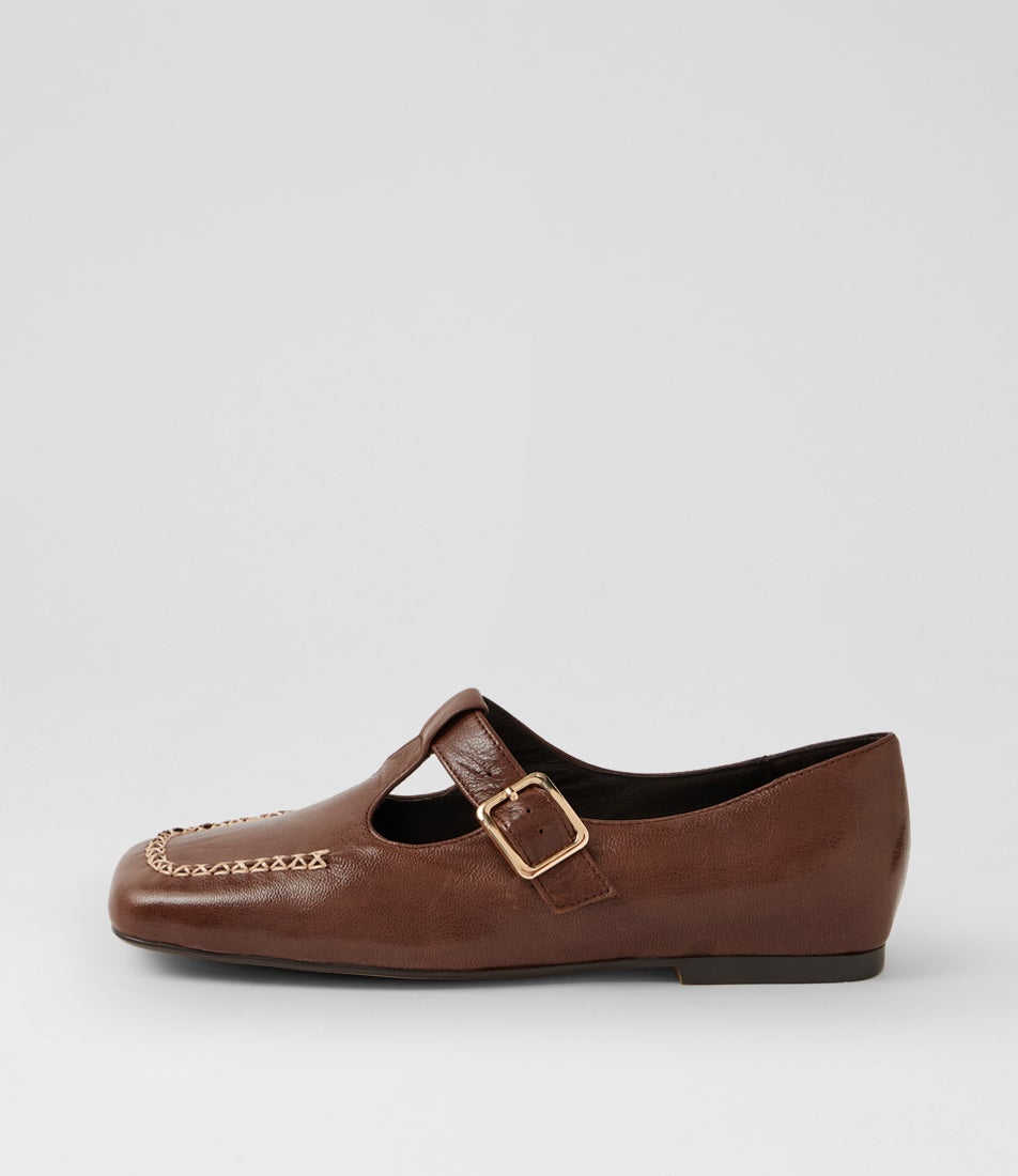 Azat Choc Polish Natural Leather T Bars