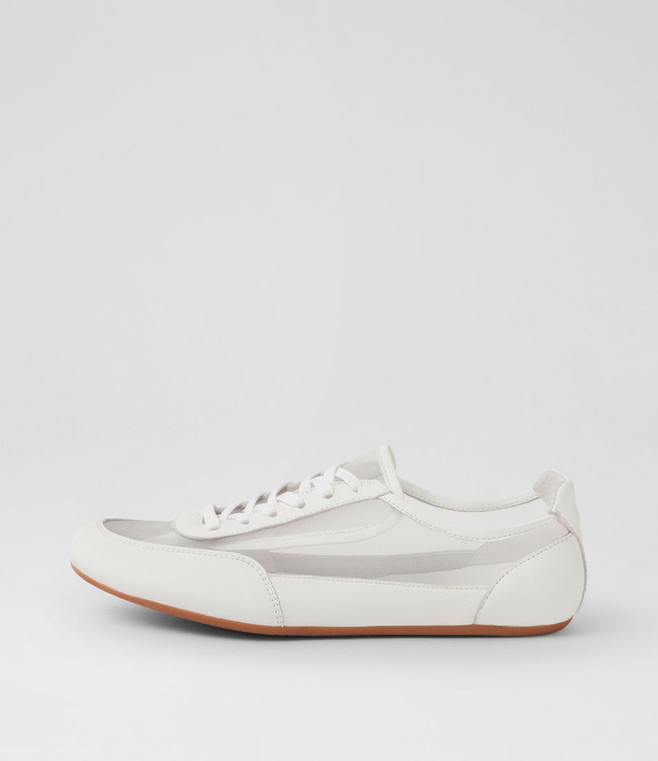 Brees White Leather Mesh Sneakers Brees White Leather Mesh Sneakers
