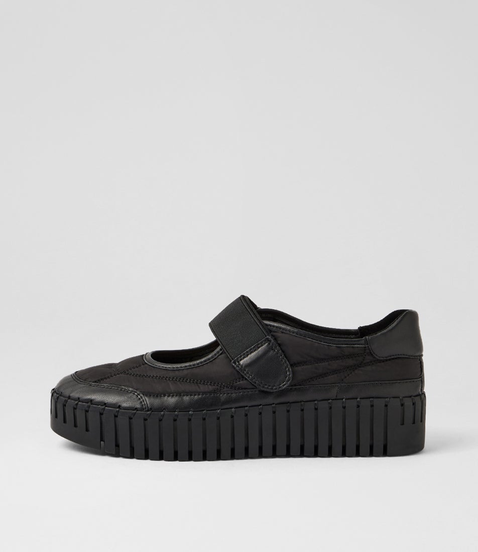 Bano Black Leather Fabric Sneakers Bano Black Leather Fabric Sneakers