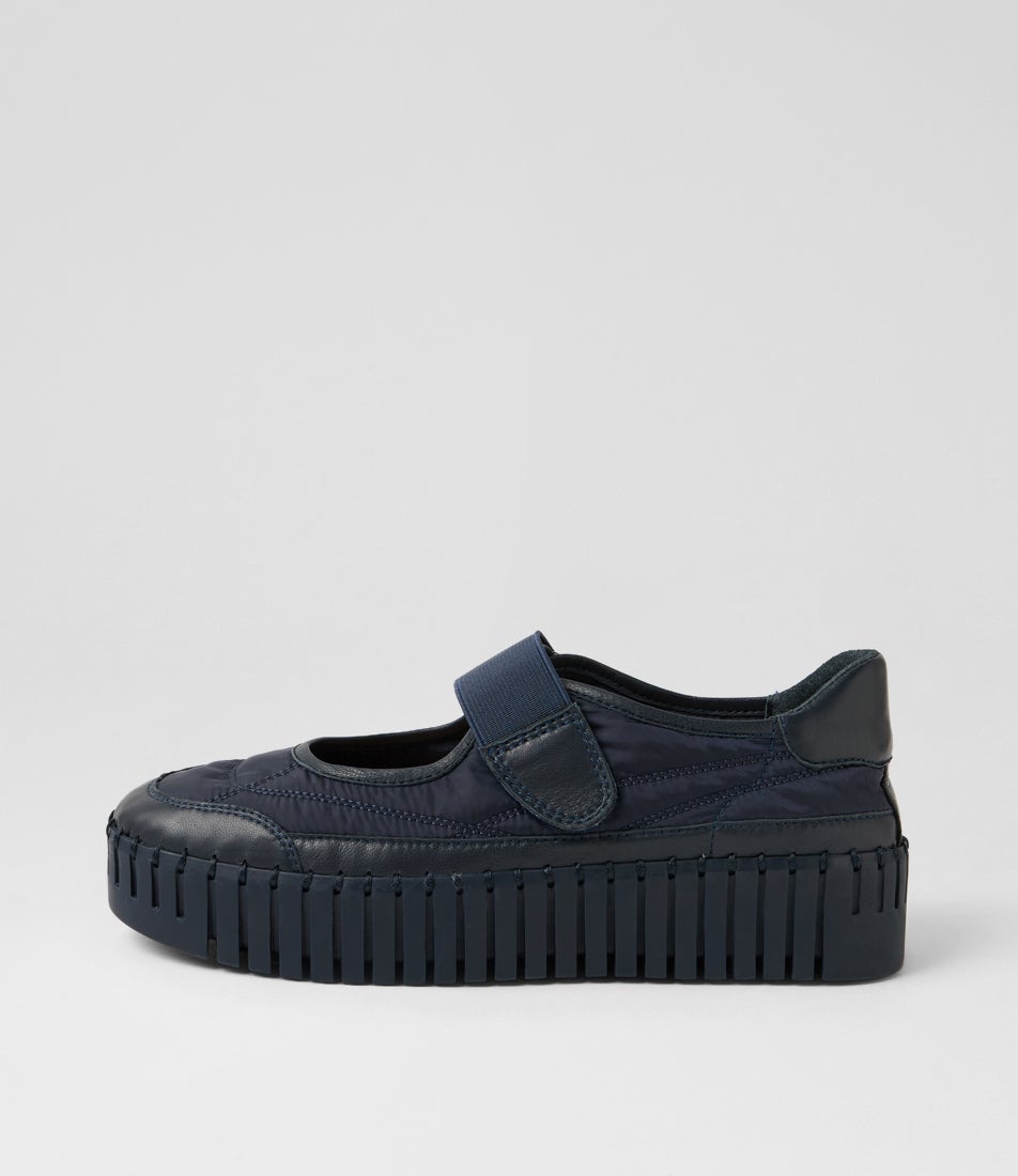 Bano Navy Leather Mary Janes