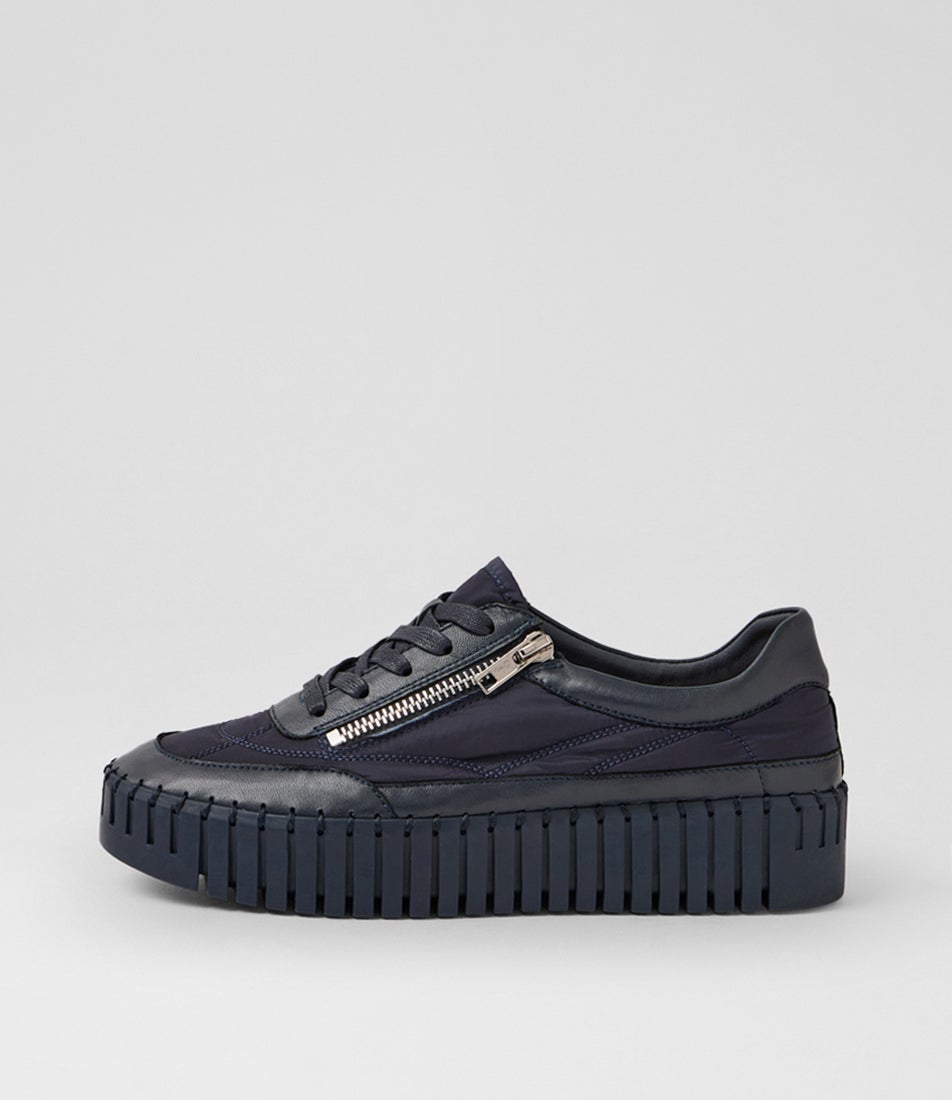 Bep Navy Leather Fabric Sneakers Bep Navy Leather Fabric Sneakers
