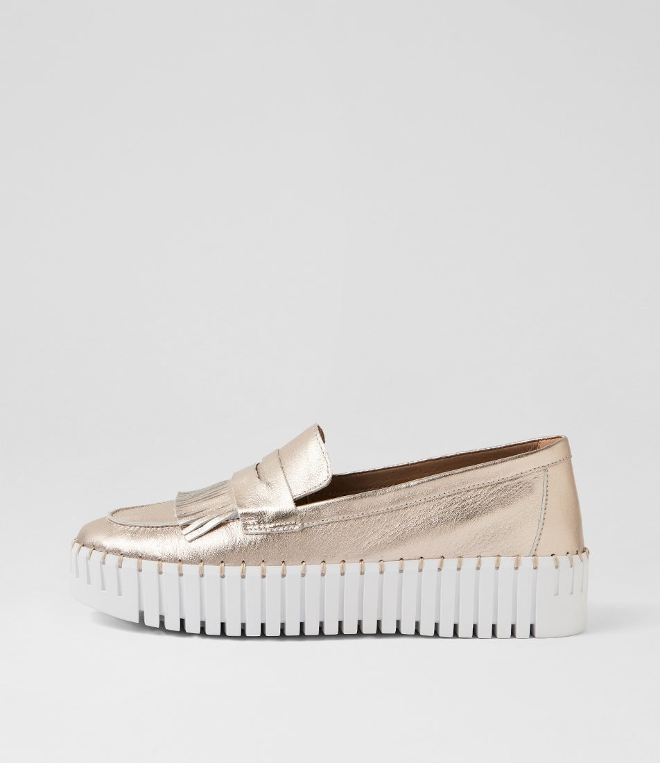 Bevlyn Platino White Leather Flat Shoes Bevlyn Platino White Leather Flat Shoes