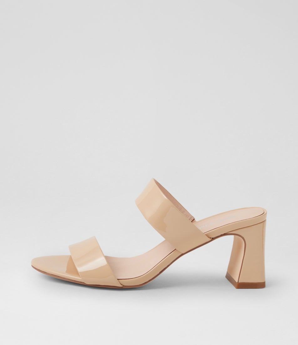 Belline Nude Patent Leather Heeled Sandals Belline Nude Patent Leather Heeled Sandals