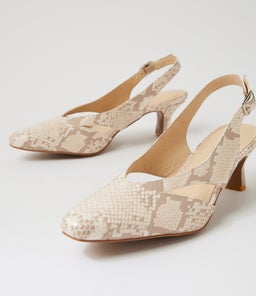 CANDAS DJ TAUPE&IVORY SNAKE LEATHER