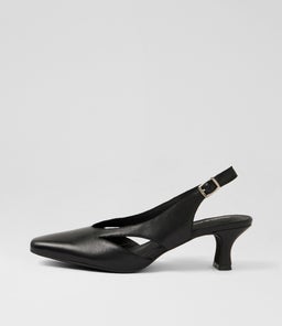 Candas Black Leather Heels Candas Black Leather Heels